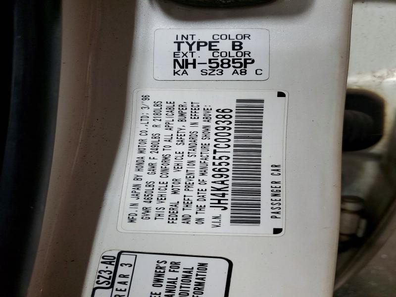 56717496 :رقم المزاد ، JH4KA9655TC009386 vin ، 1996 Acura 3.5rl مزاد بيع