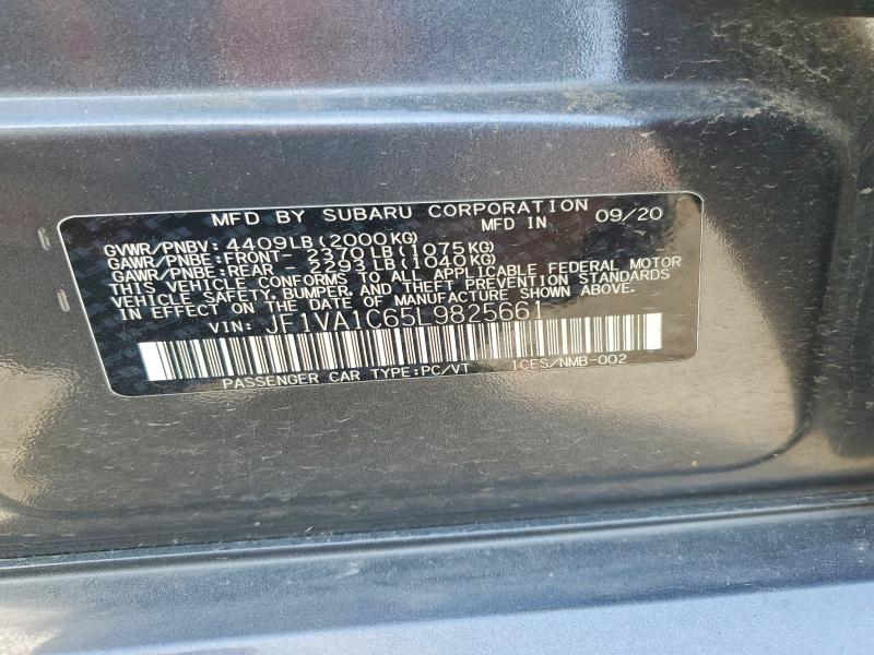 56144916 :رقم المزاد ، JF1VA1C65L9825661 vin ، 2020 Subaru Wrx مزاد بيع