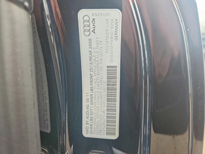 2011 Audi A5 მანქანა იყიდება აუქციონზე, vin: WAULFAFHXBN015056, აუქციონის ნომერი: 57059346