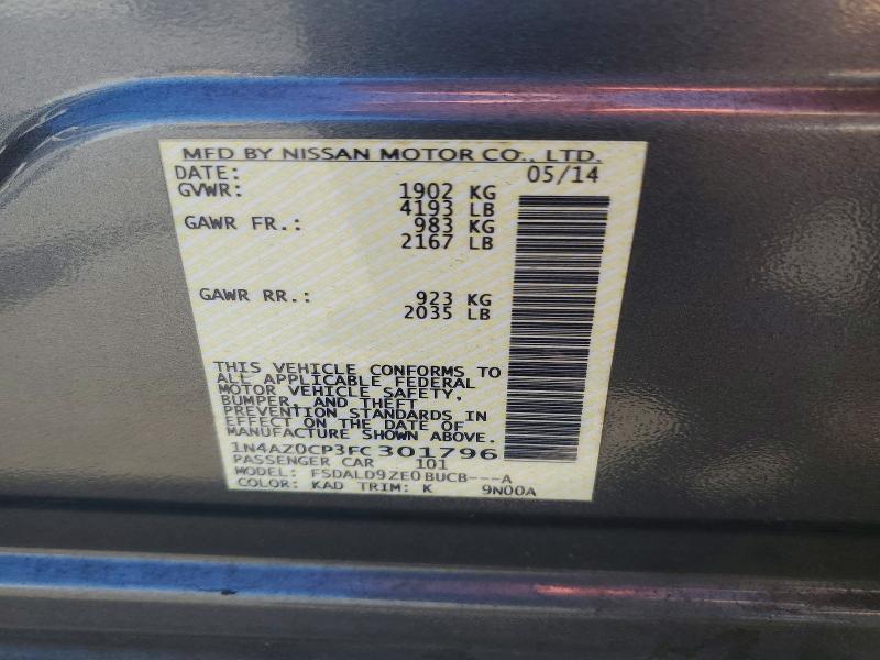 Продажа на аукционе авто 2015 Nissan Leaf, vin: 1N4AZ0CP3FC301796, номер лота: 57259326