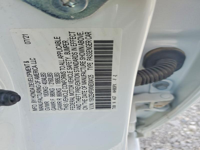 55891046 :رقم المزاد ، 19XZE4F9XNE004125 vin ، 2022 Honda Insight مزاد بيع