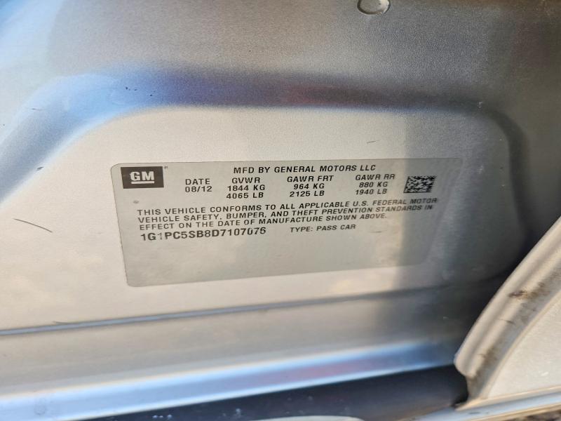 Продаж на аукціоні авто 2013 Chevrolet Cruze, vin: 1G1PC5SB8D7107076, номер лоту: 59259116
