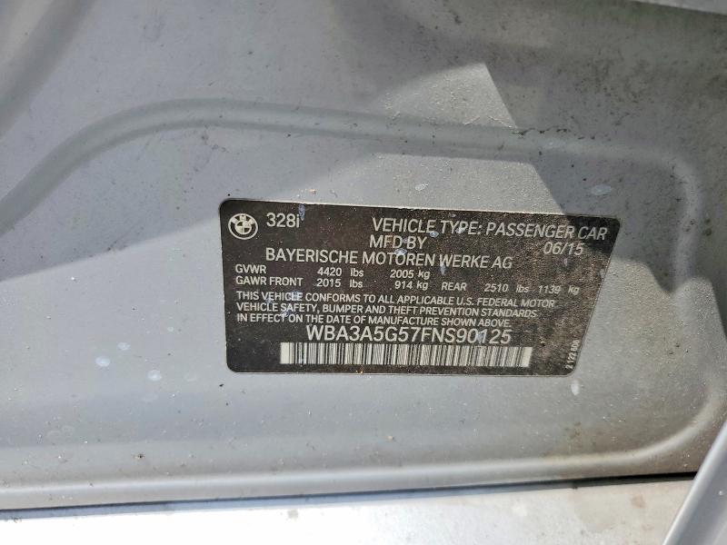 56067916 :رقم المزاد ، WBA3A5G57FNS90125 vin ، 2015 Bmw 328 مزاد بيع