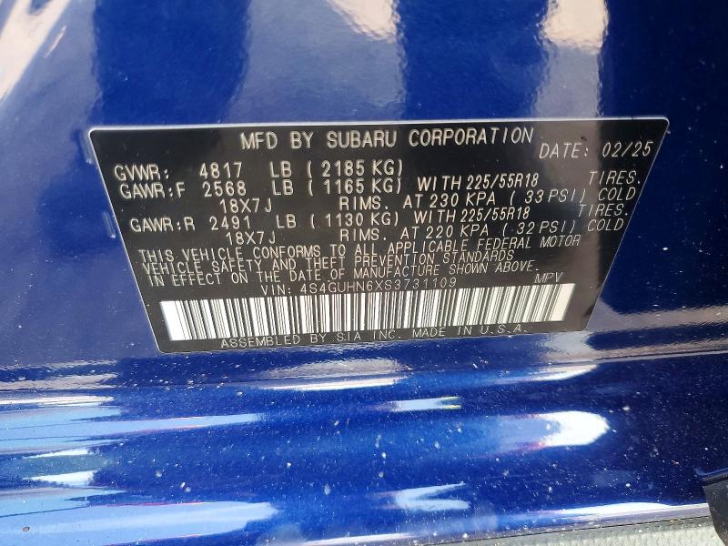 Aukcja sprzedaży 2025 Subaru Crosstrek, vin: 4S4GUHN6XS3731109, numer aukcji: 56358896