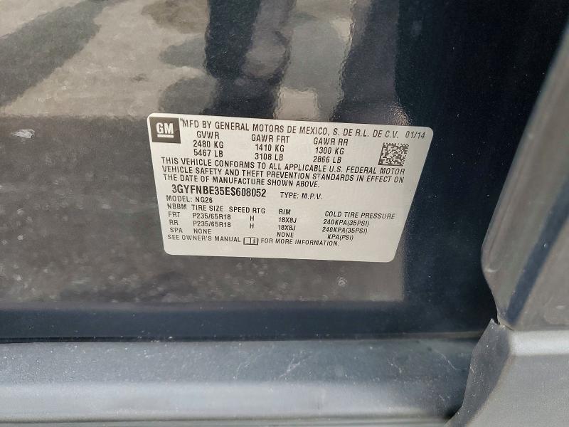56295236 :رقم المزاد ، 3GYFNBE35ES608052 vin ، 2014 Cadillac Srx مزاد بيع