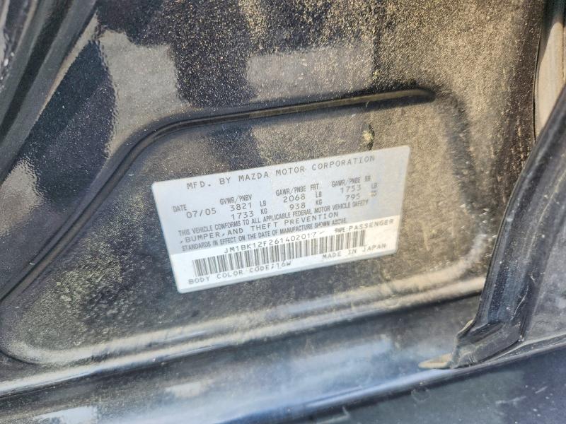 Aukcja sprzedaży 2006 Mazda Mazda 3, vin: JM1BK12F261402017, numer aukcji: 56651206