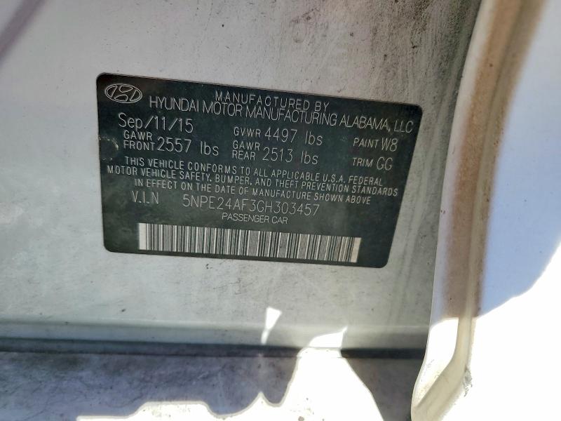 2016 Hyundai Sonata მანქანა იყიდება აუქციონზე, vin: 5NPE24AF3GH303457, აუქციონის ნომერი: 56155716