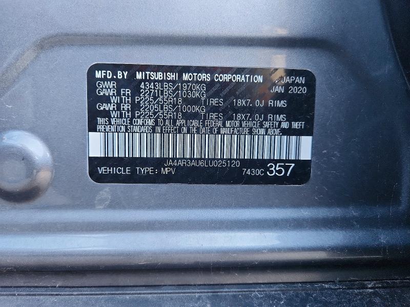 Продаж на аукціоні авто 2020 Mitsubishi Outlander Sport, vin: JA4AR3AU6LU025120, номер лоту: 57582346