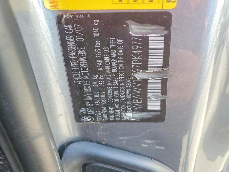 57431546 :رقم المزاد ، WBAWV13597PK49775 vin ، 2007 Bmw 328 مزاد بيع