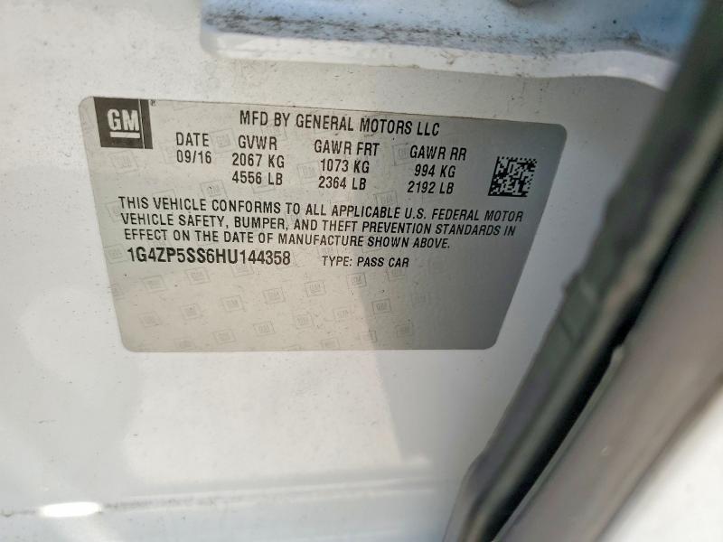 2017 Buick Lacrosse მანქანა იყიდება აუქციონზე, vin: 1G4ZP5SS6HU144358, აუქციონის ნომერი: 58066416