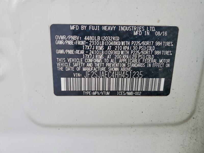 57235656 :رقم المزاد ، JF2SJAEC4HH451235 vin ، 2017 Subaru Forester مزاد بيع