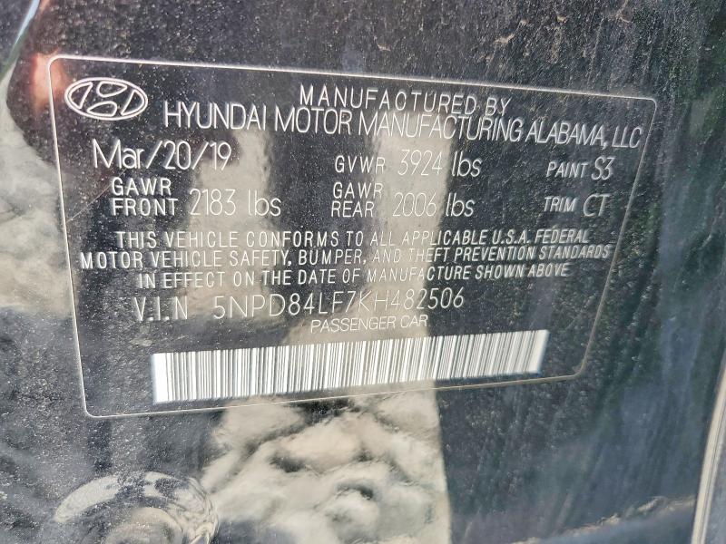 Aukcja sprzedaży 2019 Hyundai Elantra, vin: 5NPD84LF7KH482506, numer aukcji: 59168936