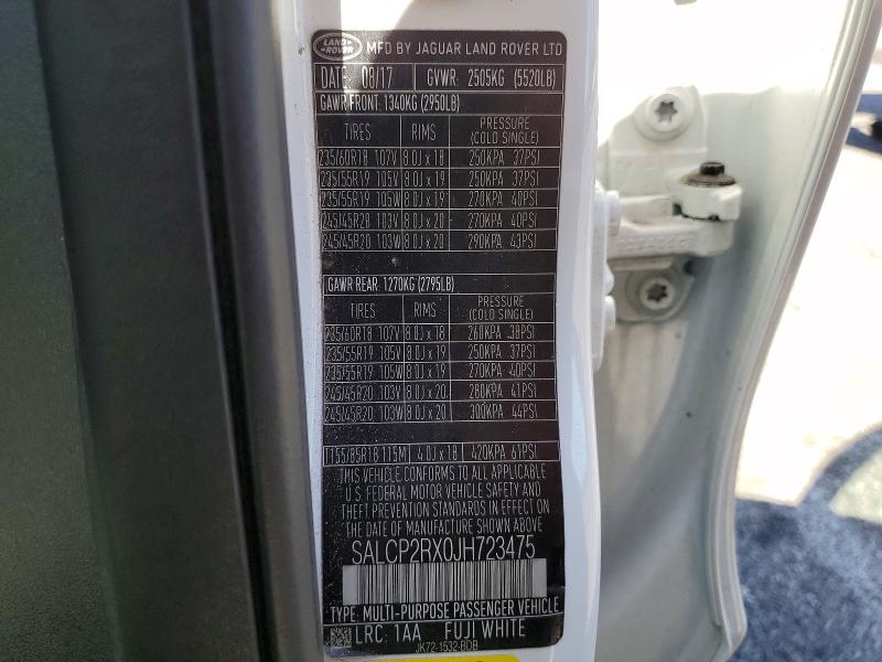 Продаж на аукціоні авто 2018 Land Rover Discovery Sport, vin: SALCP2RX0JH723475, номер лоту: 55639836