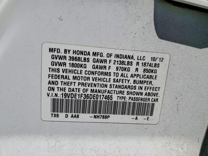 Aukcja sprzedaży 2013 Acura Ilx, vin: 19VDE1F36DE017465, numer aukcji: 58074466