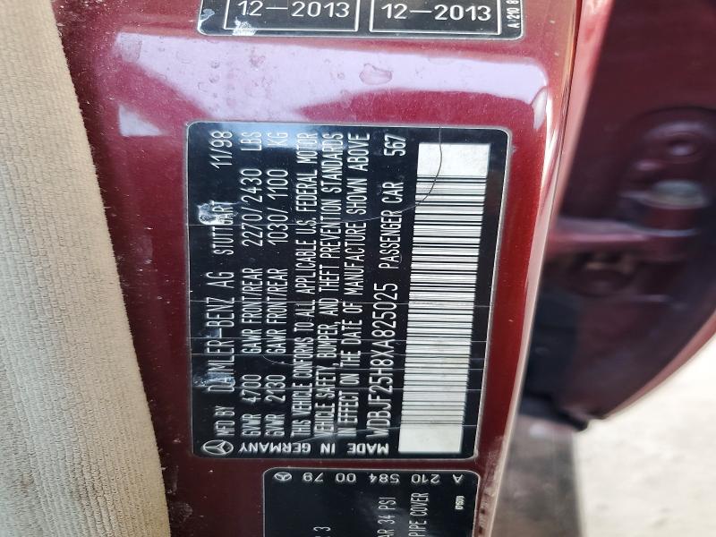 55904366 :رقم المزاد ، WDBJF25H8XA825025 vin ، 1999 Mercedes-benz E مزاد بيع