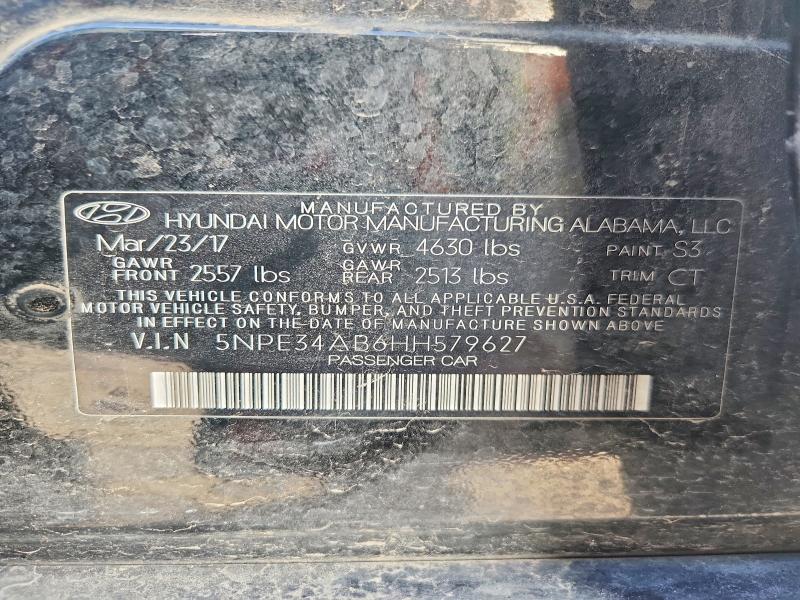 Aukcja sprzedaży 2017 Hyundai Sonata, vin: 5NPE34AB6HH579627, numer aukcji: 57714896