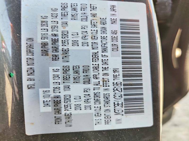 Aukcja sprzedaży 2016 Mazda Cx-9, vin: JM3TCBEYXG0126186, numer aukcji: 58251076