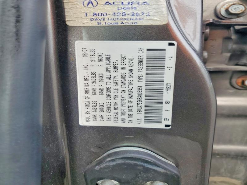 2008 Acura Tl მანქანა იყიდება აუქციონზე, vin: 19UUA75568A005951, აუქციონის ნომერი: 57125086