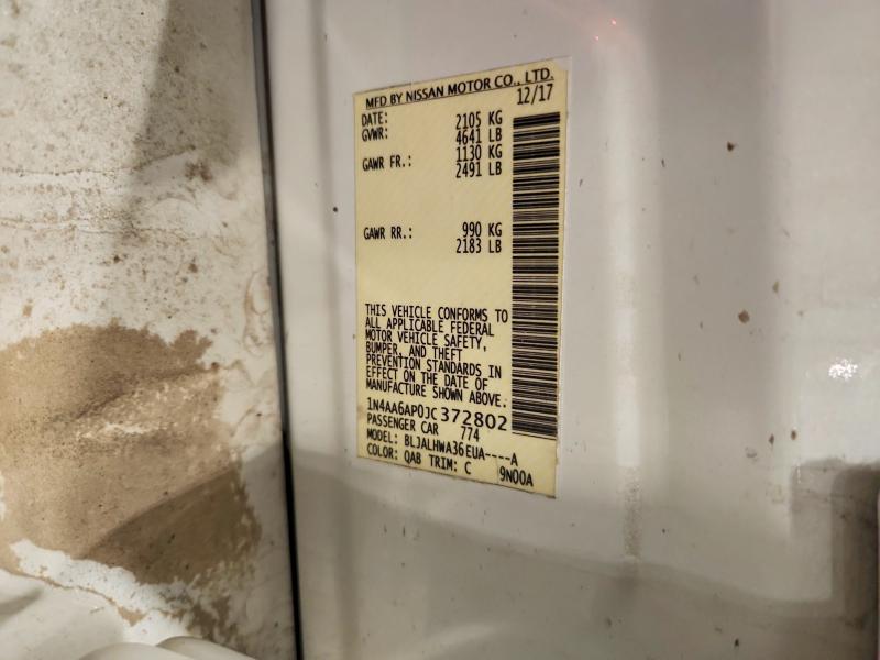 Aukcja sprzedaży 2018 Nissan Maxima, vin: 1N4AA6AP0JC372802, numer aukcji: 55707746