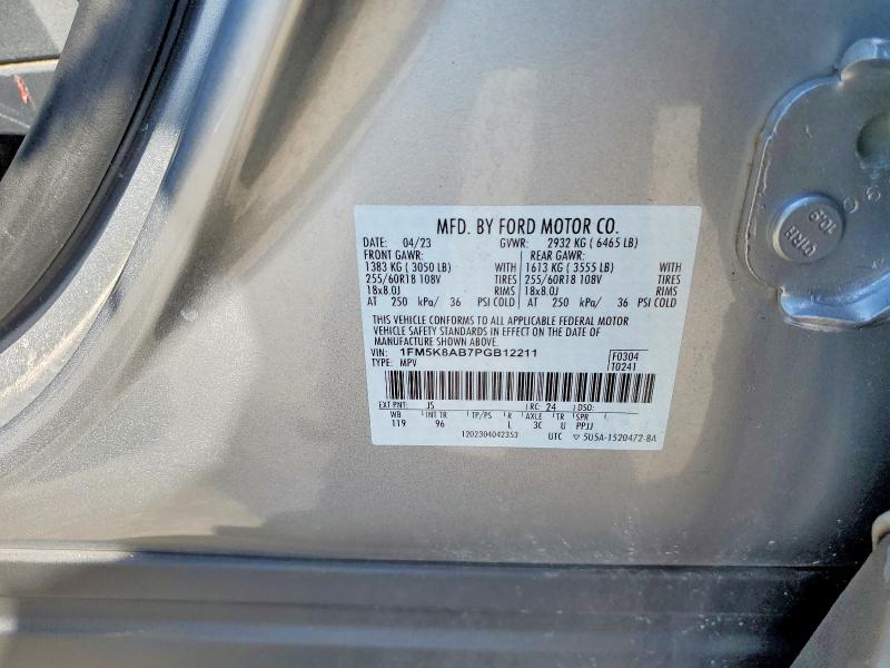 Продажа на аукционе авто 2023 Ford Explorer, vin: 1FM5K8AB7PGB12211, номер лота: 53722376