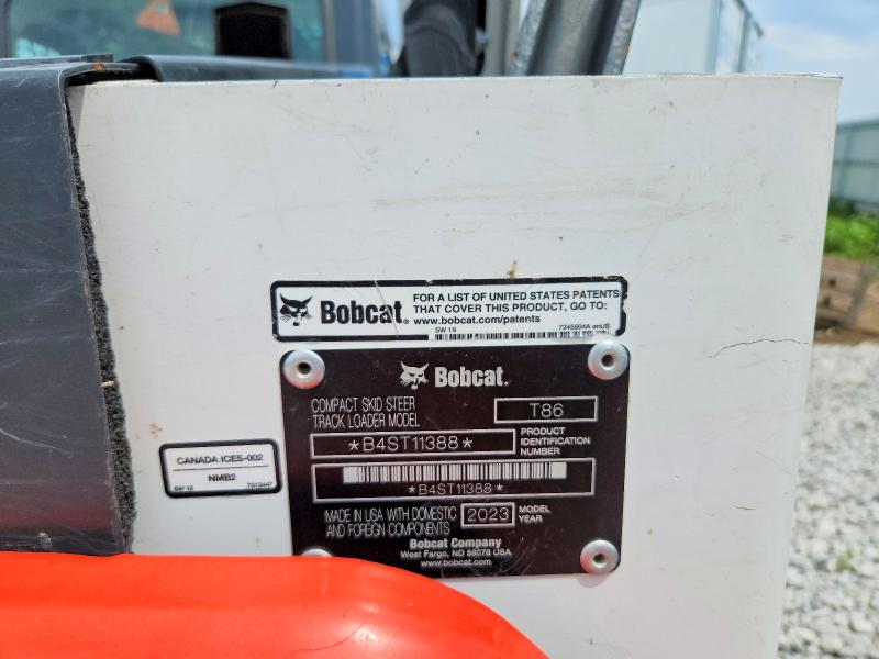 55349626 :رقم المزاد ، B4ST11388 vin ، 2023 Bobcat T86 مزاد بيع