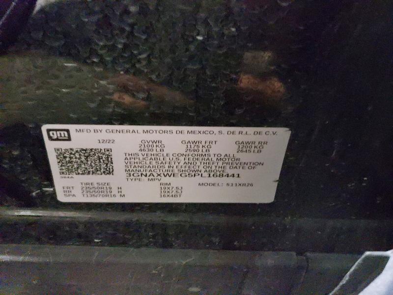 Aukcja sprzedaży 2023 Chevrolet Equinox, vin: 3GNAXWEG5PL168441, numer aukcji: 56712156