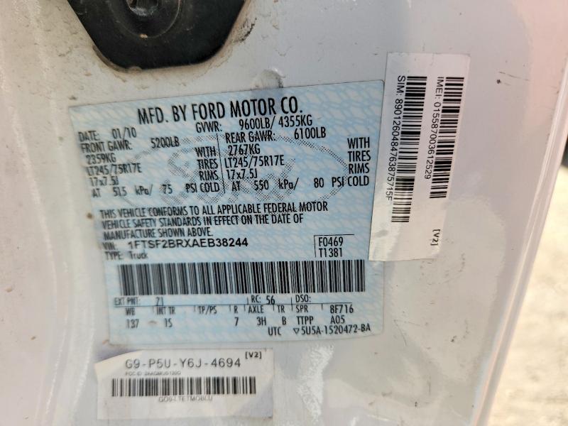 Aukcja sprzedaży 2010 Ford F250, vin: 1FTSF2BRXAEB38244, numer aukcji: 56527416