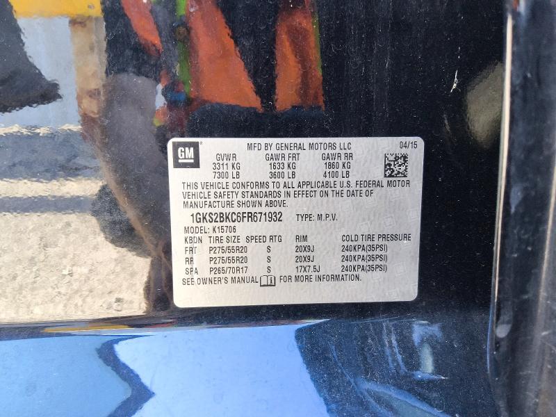 2015 Gmc Yukon მანქანა იყიდება აუქციონზე, vin: 1GKS2BKC6FR671932, აუქციონის ნომერი: 57142506