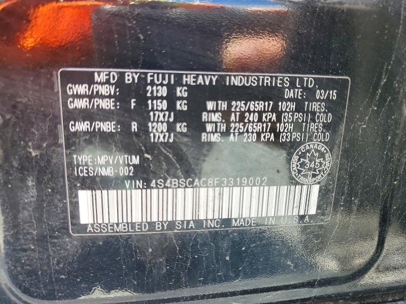Продажа на аукционе авто 2015 Subaru Outback, vin: 4S4BSCAC8F3319002, номер лота: 56219056