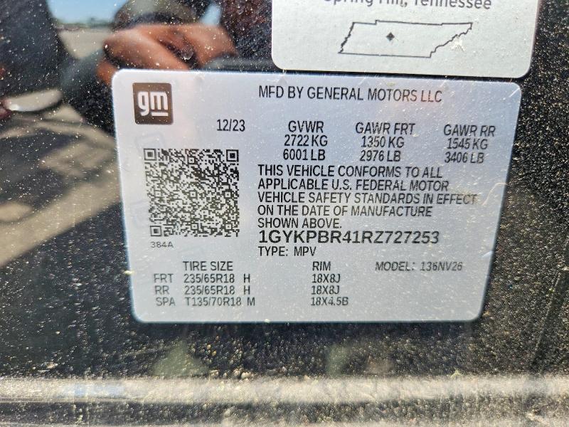 Aukcja sprzedaży 2024 Cadillac Xt6, vin: 1GYKPBR41RZ727253, numer aukcji: 56297346
