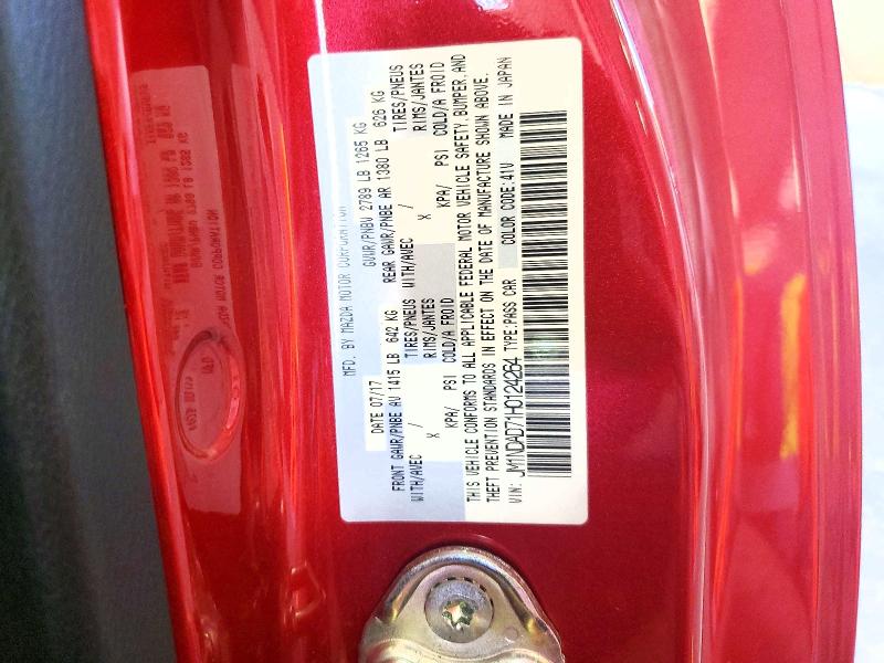 2017 Mazda Mx-5 Miata მანქანა იყიდება აუქციონზე, vin: JM1NDAD71H0124264, აუქციონის ნომერი: 56666286