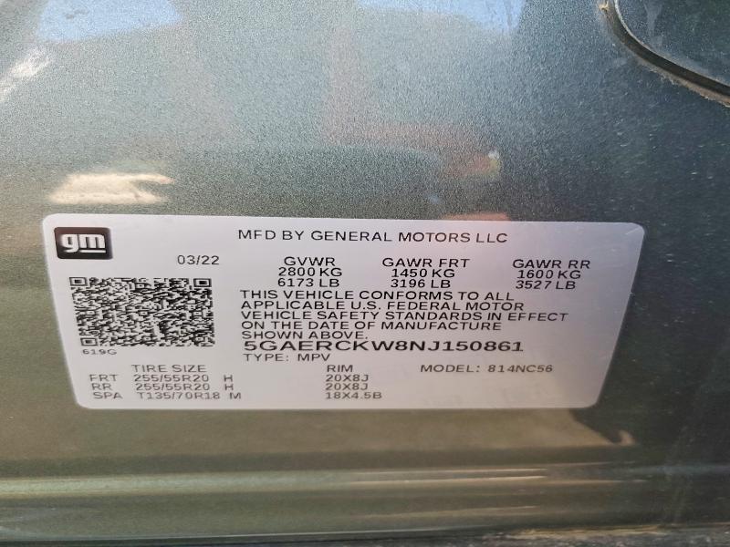 Продажа на аукционе авто 2022 Buick Enclave, vin: 5GAERCKW8NJ150861, номер лота: 57016026