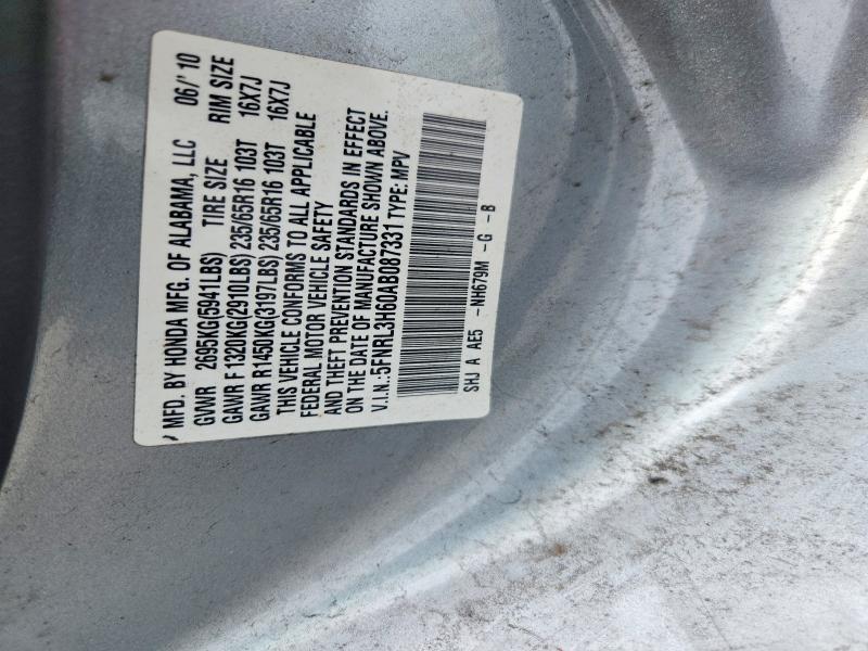 Продажа на аукционе авто 2010 Honda Odyssey, vin: 5FNRL3H60AB087331, номер лота: 55675936