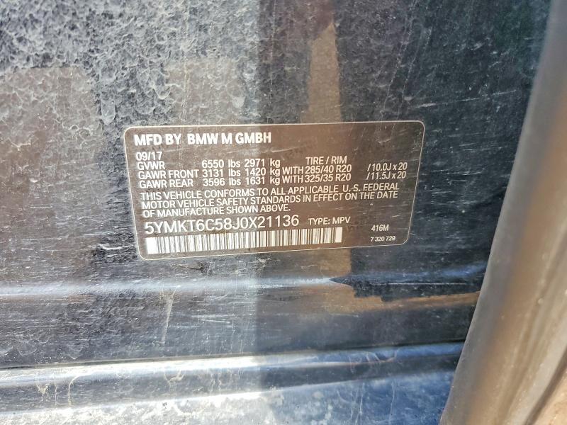 2018 Bmw X5 მანქანა იყიდება აუქციონზე, vin: 5YMKT6C58J0X21136, აუქციონის ნომერი: 58622946