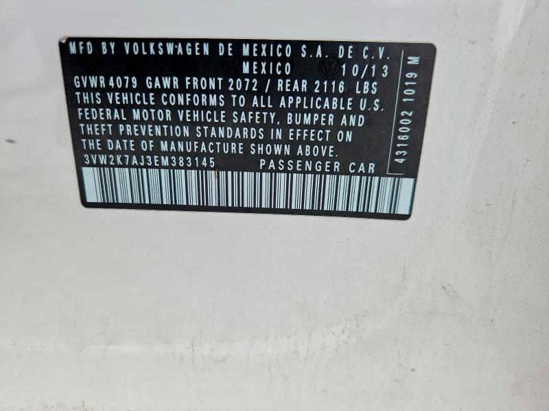 57710176 :رقم المزاد ، 3VW2K7AJ3EM383145 vin ، 2014 Volkswagen Jetta مزاد بيع