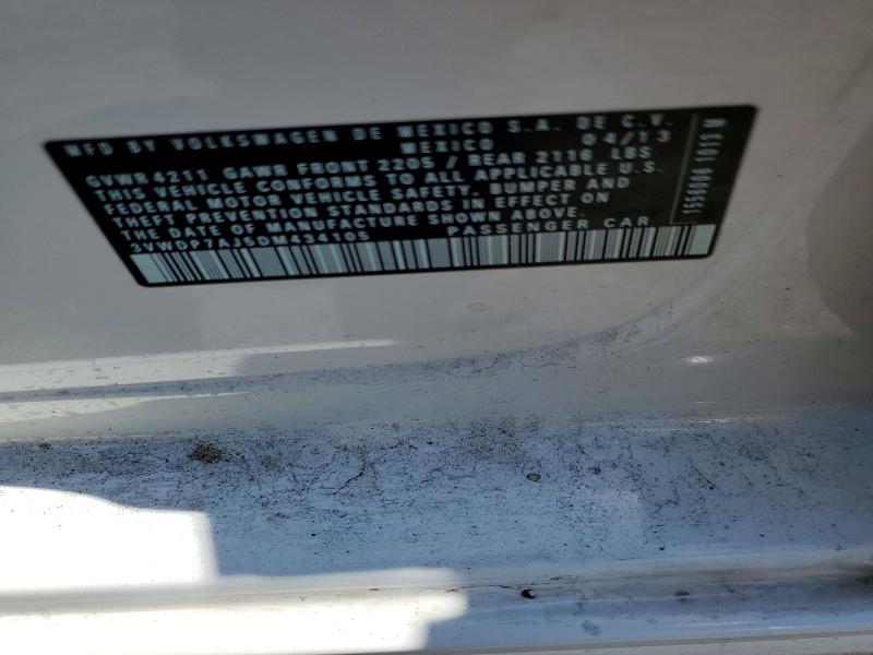 Продаж на аукціоні авто 2013 Volkswagen Jetta, vin: 3VWDP7AJ5DM434105, номер лоту: 58286176