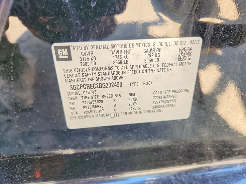 Aukcja sprzedaży 2016 Chevrolet Silverado, vin: 3GCPCREC2GG232490, numer aukcji: 55839856