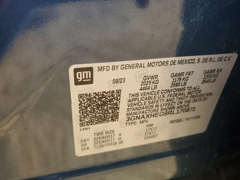 Продажа на аукционе авто 2024 Chevrolet Equinox, vin: 3GNAXHEG9RL170871, номер лота: 58774086