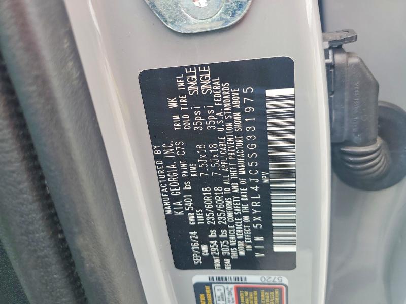 58015346 :رقم المزاد ، 5XYRL4JC5SG331975 vin ، 2025 Kia Sorento مزاد بيع