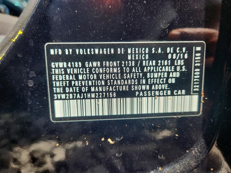 58795016 :رقم المزاد ، 3VW2B7AJ1HM227156 vin ، 2017 Volkswagen Jetta مزاد بيع