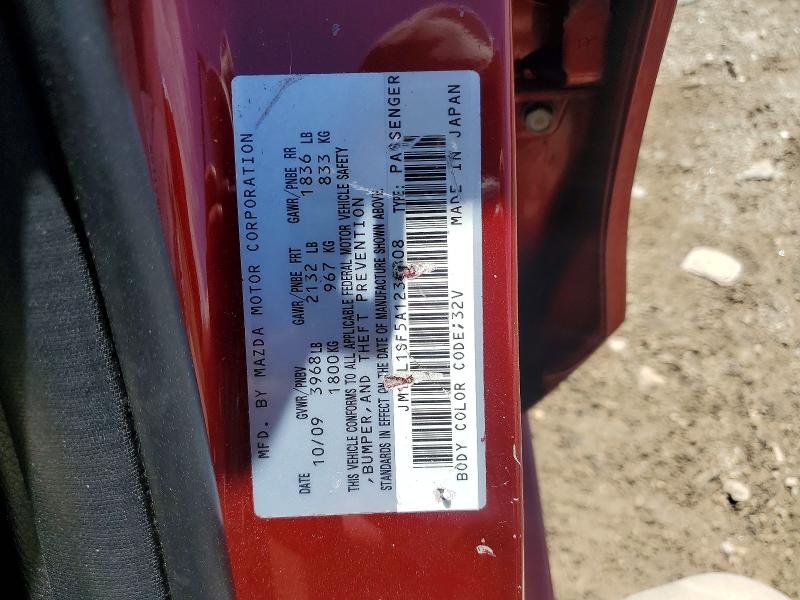 Aukcja sprzedaży 2010 Mazda 3, vin: JM1BL1SF5A1236808, numer aukcji: 58404686