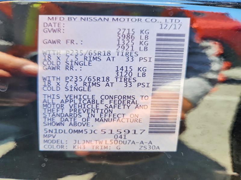 55941676 :رقم المزاد ، 5N1DL0MM5JC515917 vin ، 2018 Infiniti Qx60 مزاد بيع