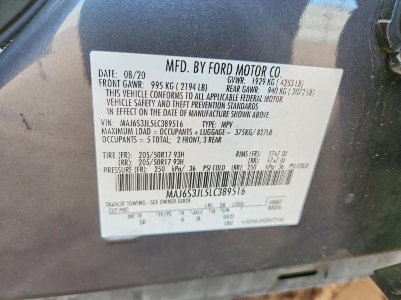 Продажа на аукционе авто 2020 Ford Ecosport, vin: MAJ6S3JL5LC389516, номер лота: 57554086