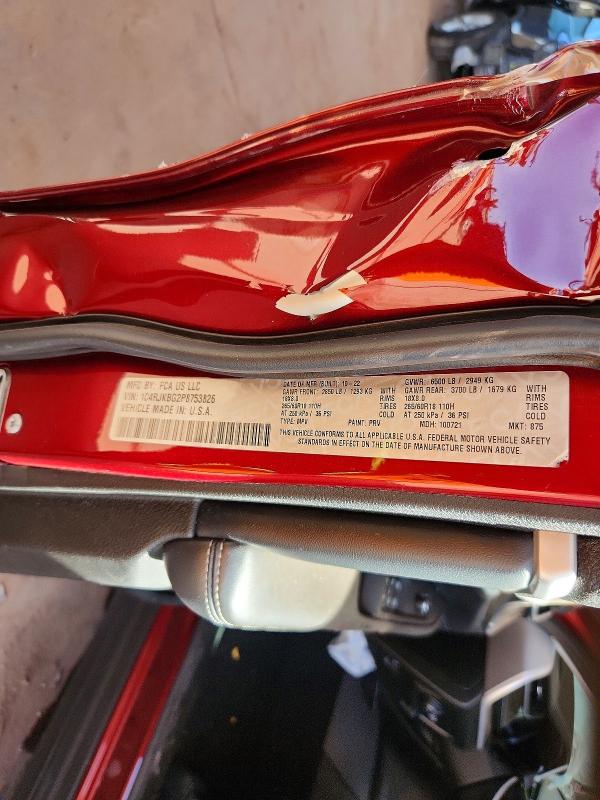 56271266 :رقم المزاد ، 1C4RJKBG2P8753826 vin ، 2023 Jeep Grand Cherokee مزاد بيع