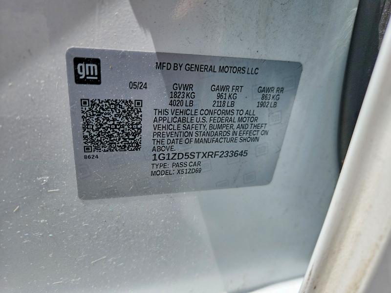 55385866 :رقم المزاد ، 1G1ZD5STXRF233645 vin ، 2024 Chevrolet Malibu مزاد بيع