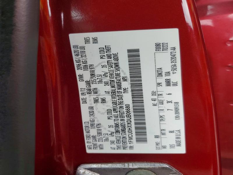 2013 Ford Escape მანქანა იყიდება აუქციონზე, vin: 1FMCU0HXXDUB06680, აუქციონის ნომერი: 57971996