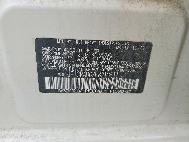 Aukcja sprzedaży 2014 Subaru Impreza, vin: JF1GPAD6XE8218511, numer aukcji: 56461846