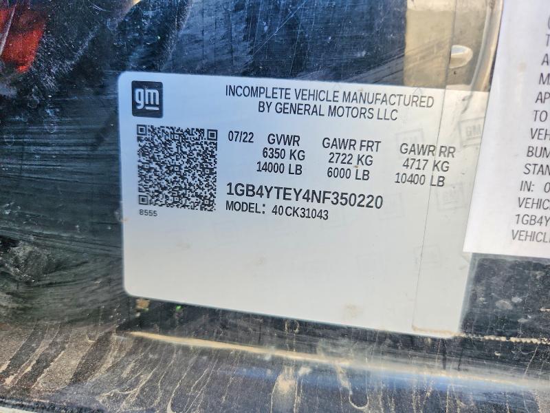Aukcja sprzedaży 2022 Chevrolet Silverado, vin: 1GB4YTEY4NF350220, numer aukcji: 56369306