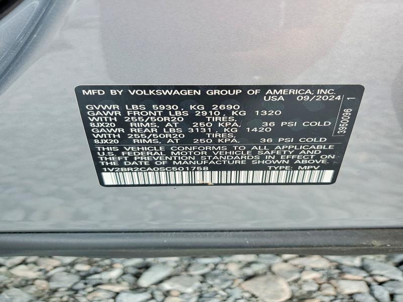 2025 Volkswagen Atlas მანქანა იყიდება აუქციონზე, vin: 1V2BR2CA0SC501758, აუქციონის ნომერი: 55901376