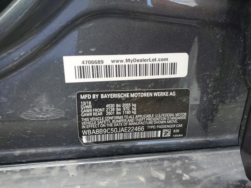 57919376 :رقم المزاد ، WBA8B9C50JAE22466 vin ، 2018 Bmw 330 مزاد بيع